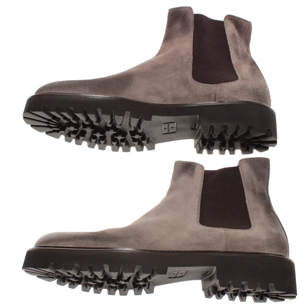 Tagliatore NWB Flint Pull On Chelsea Boots Size 44 (US 11) in Brown Suede